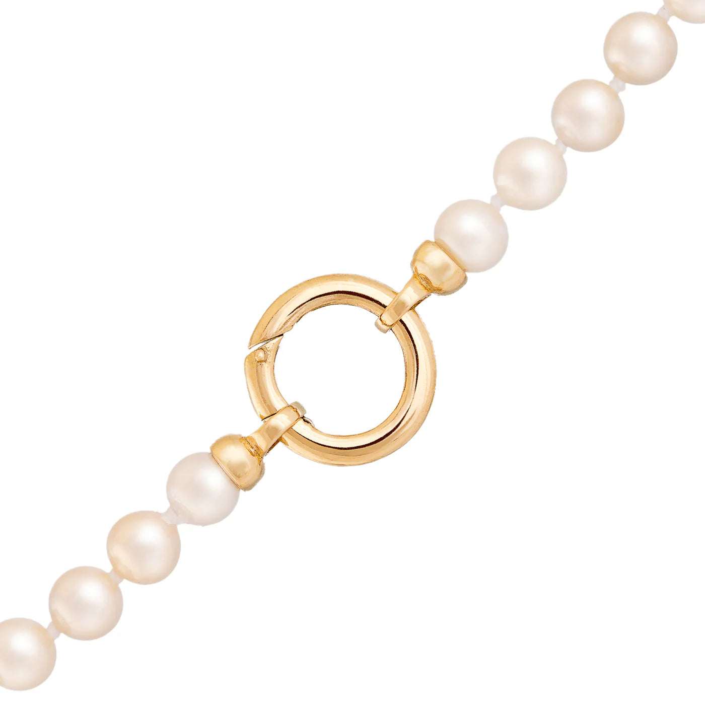 White Akoya Pearl Howie Necklace in Yellow Gold