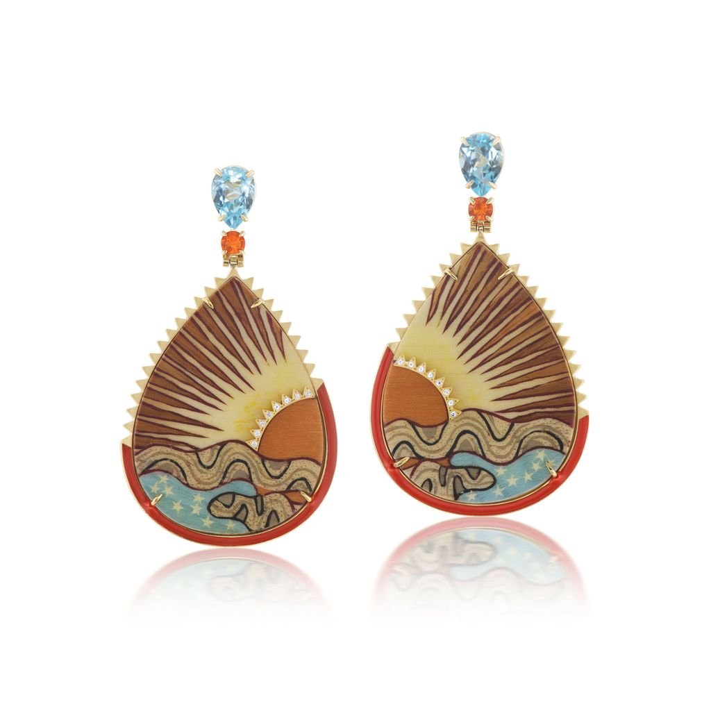 Sunset Marquetry Earrings - MUSE Shop