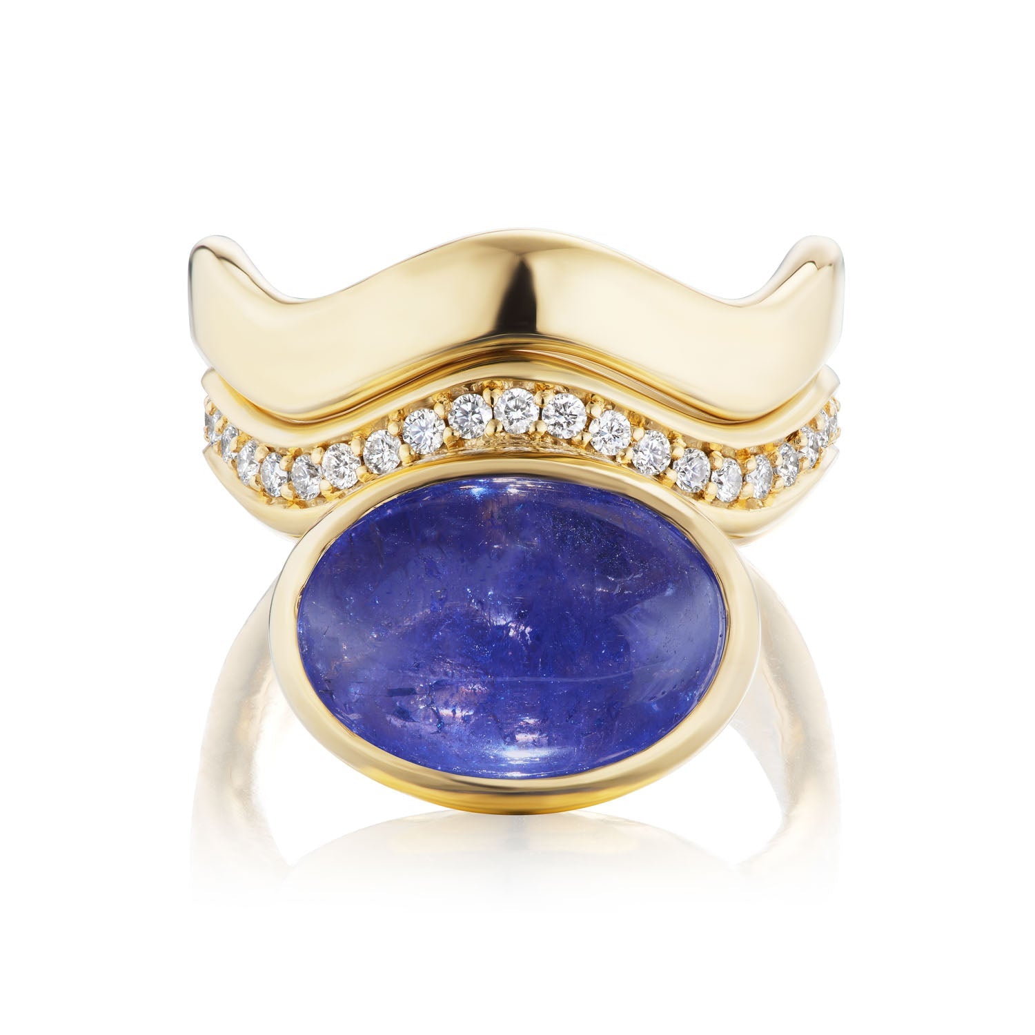 Tanzanite & Diamond Curve Aurora Ring - MUSE Shop