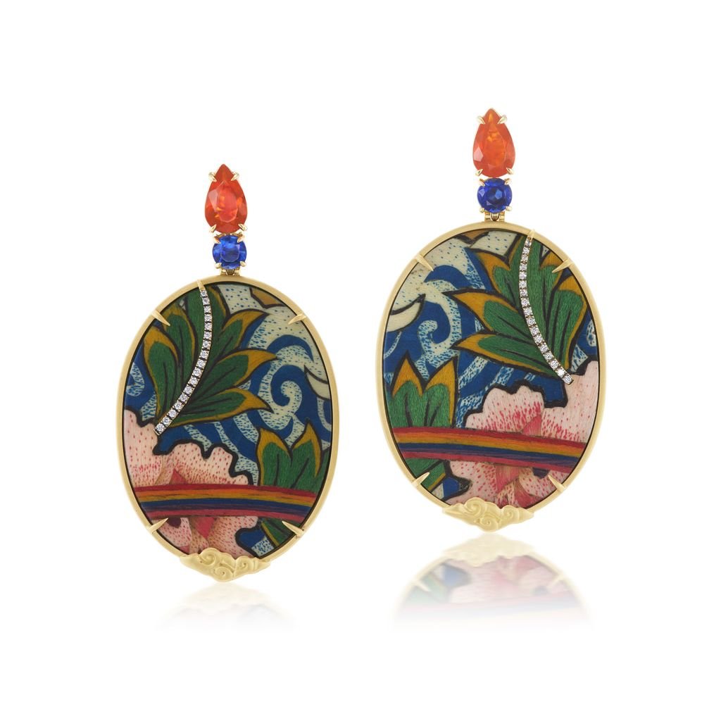 Tibetan Rainbow Marquetry Earrings - MUSE Shop