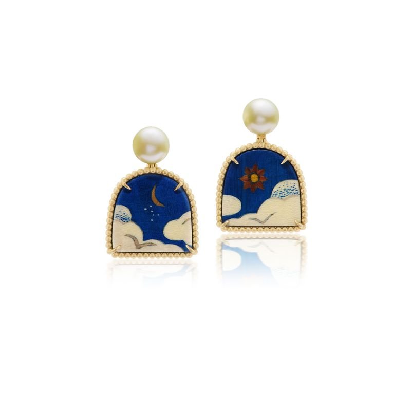 Tibetan Sky Marquetry Earrings - MUSE Shop
