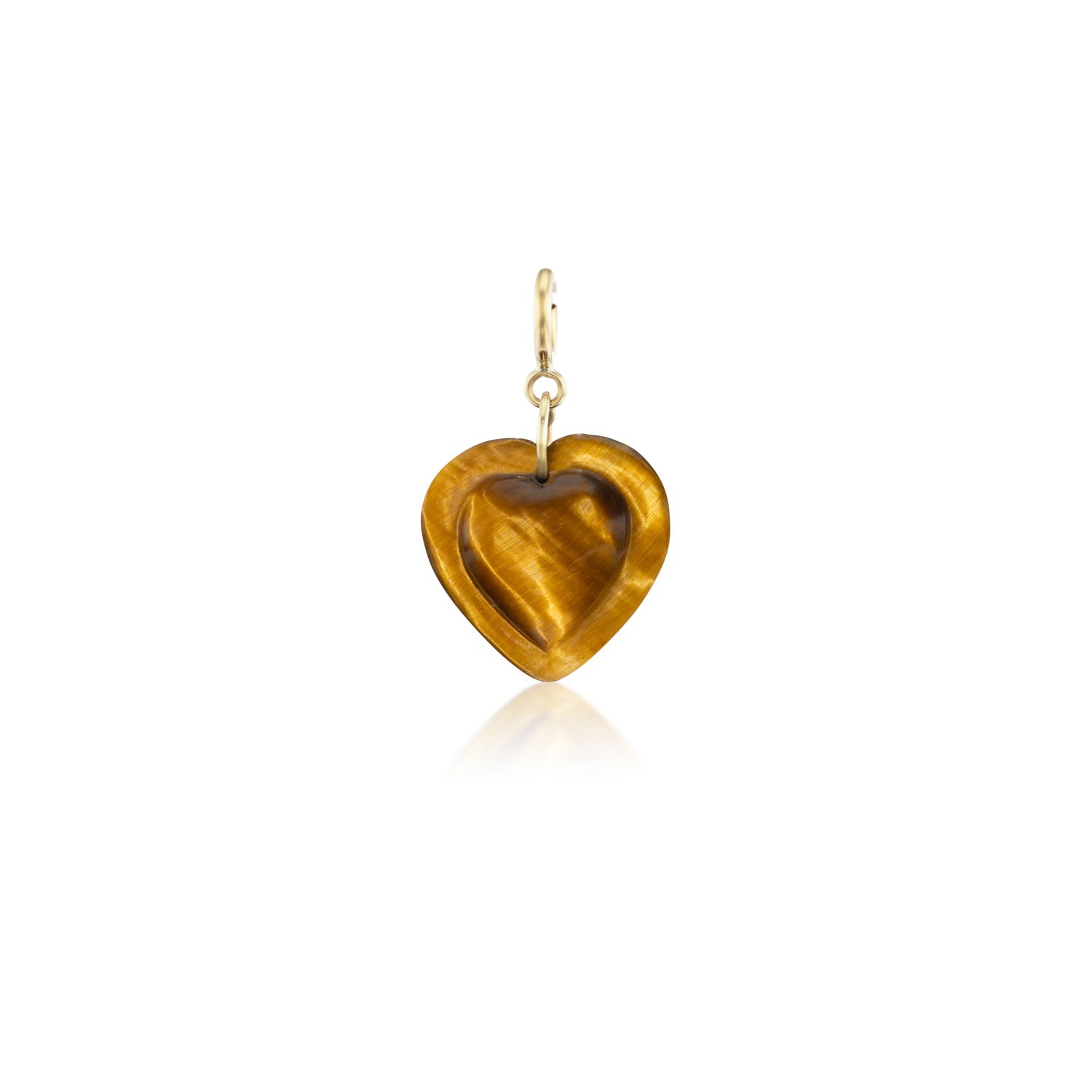 Tiger's Eye Cut Heart Charm - MUSE Shop