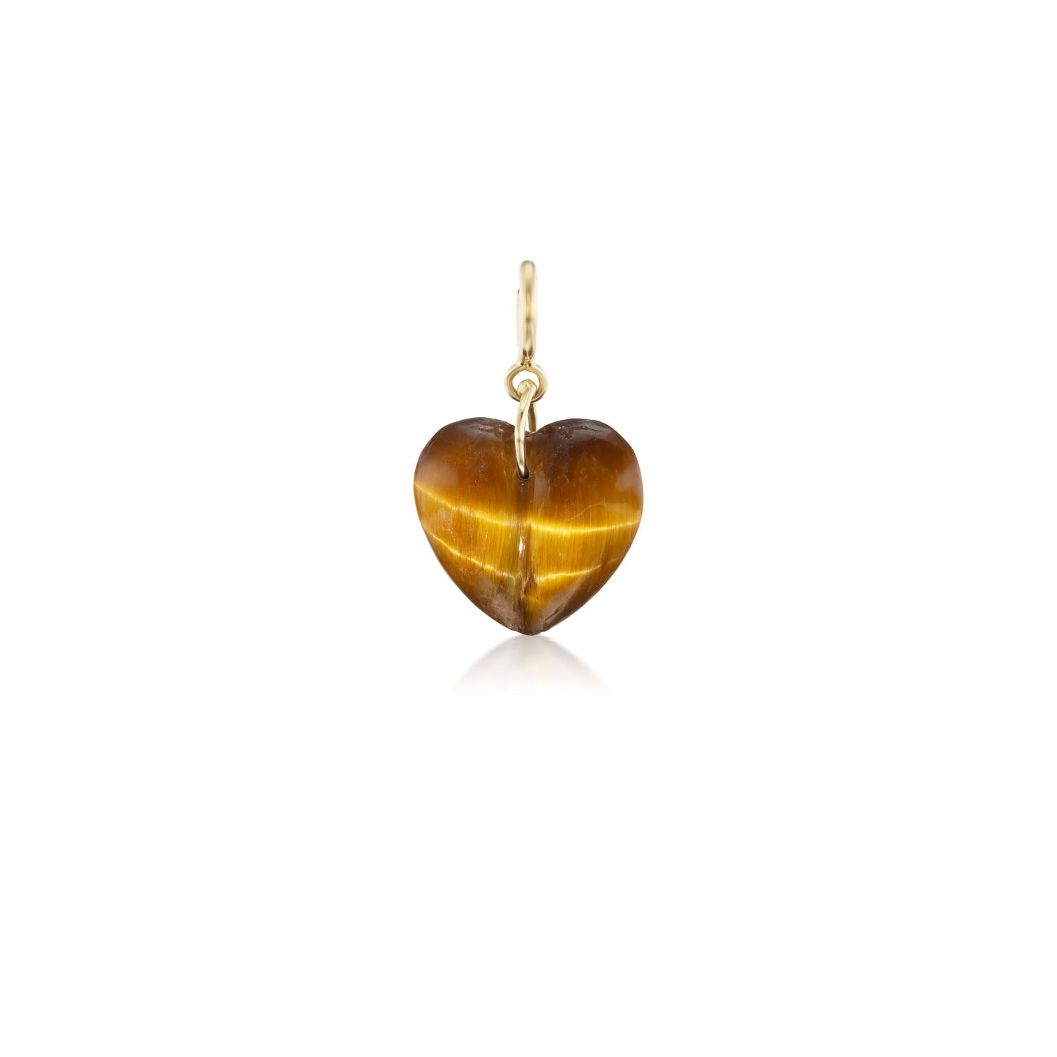 Tiger's Eye Mini Split Heart Charm - MUSE Shop