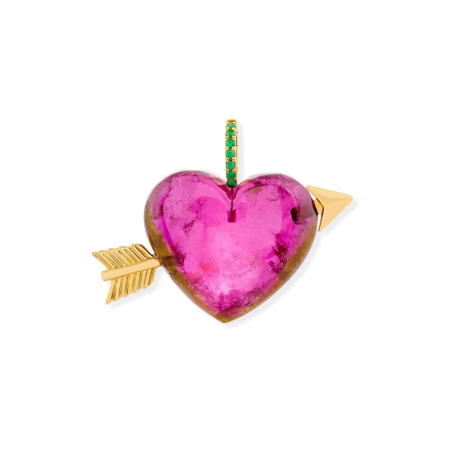 Tourmaline and Emerald Heart Pendant - MUSE Shop