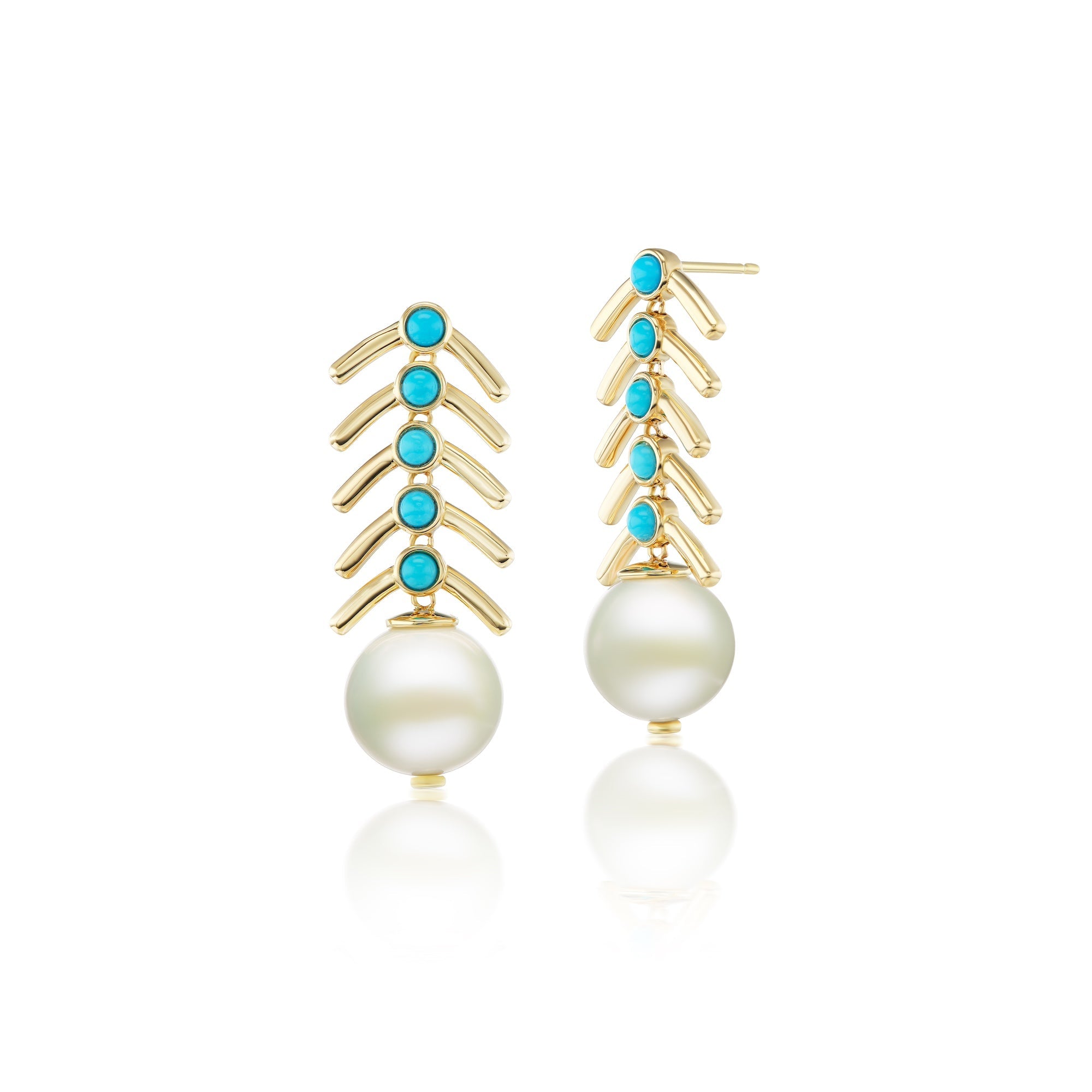 Turquoise and Pearl Piska Earrings - MUSE Shop