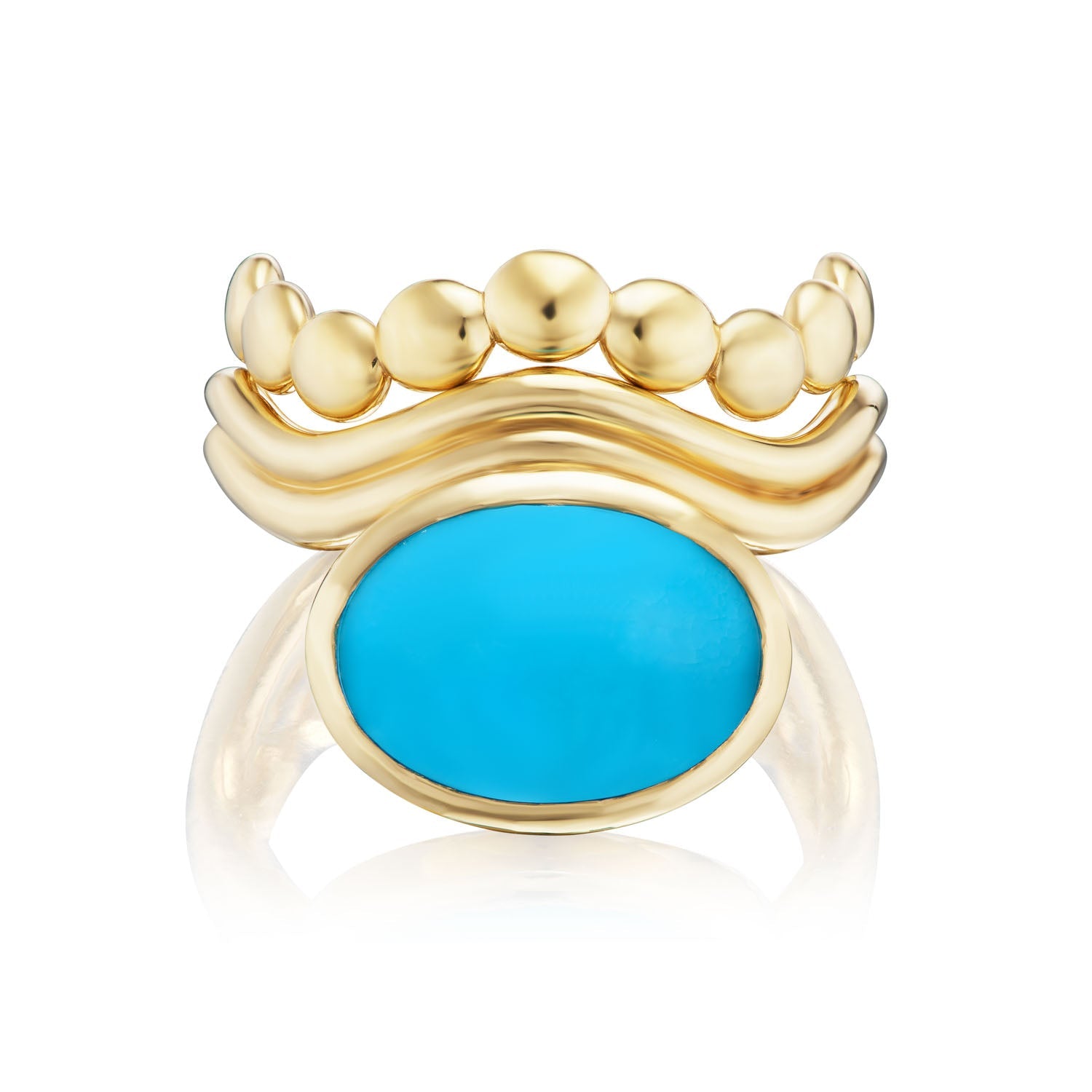 Turquoise Curve Aurora Ring - MUSE Shop