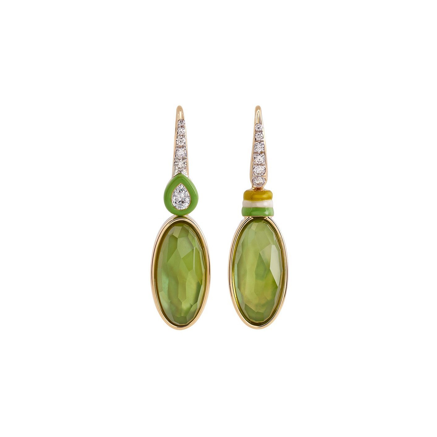 Two Colours, Green & Yellow Earrings - MUSE Shop