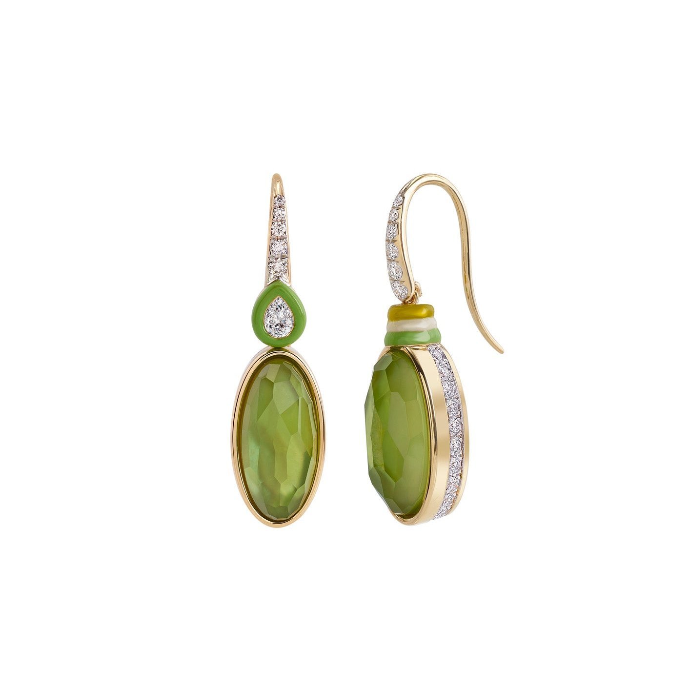 Two Colours, Green & Yellow Earrings - MUSE Shop