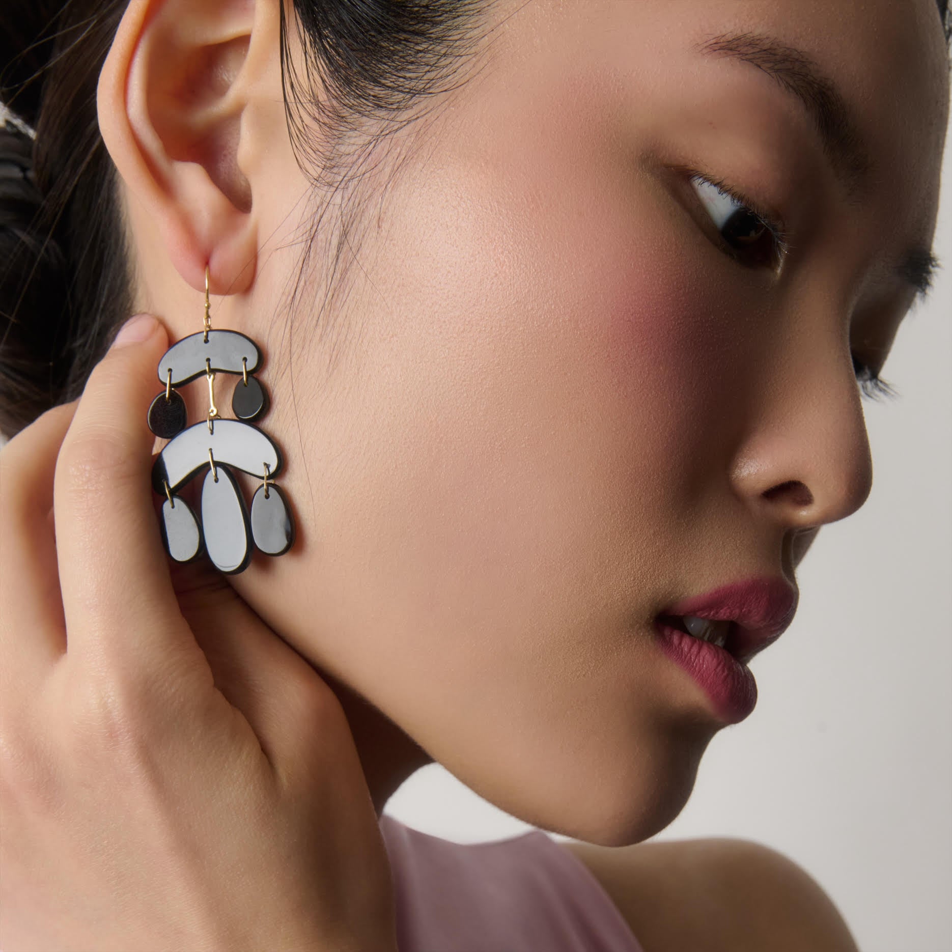 Tiny Chandelier Earrings with Black Onyx