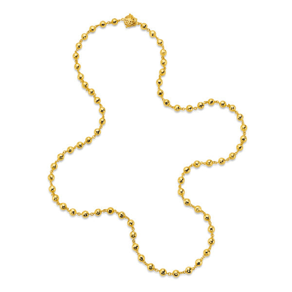 6mm Hammered Yellow Gold Ball Chain
