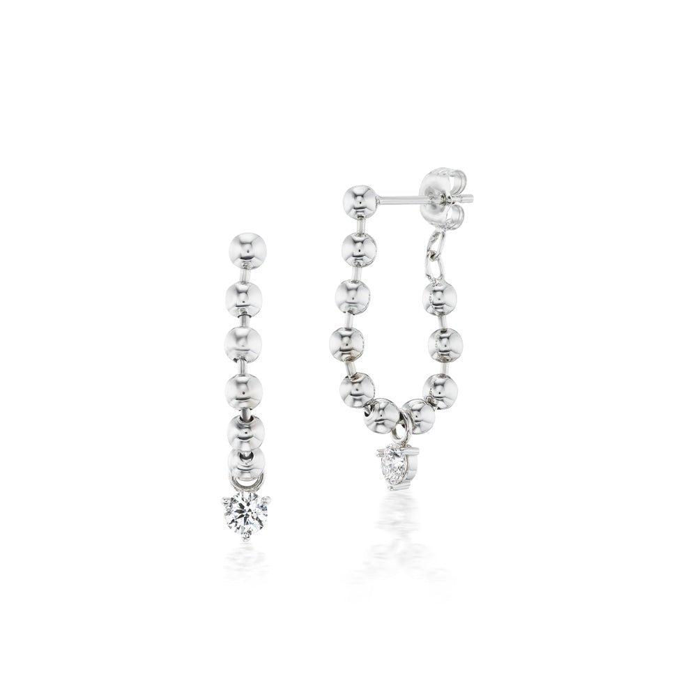 White Gold Kin Drop Earrings - MUSE Shop