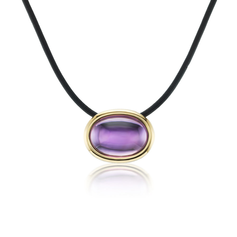 Scuba Amethyst Cabochon Choker Necklace