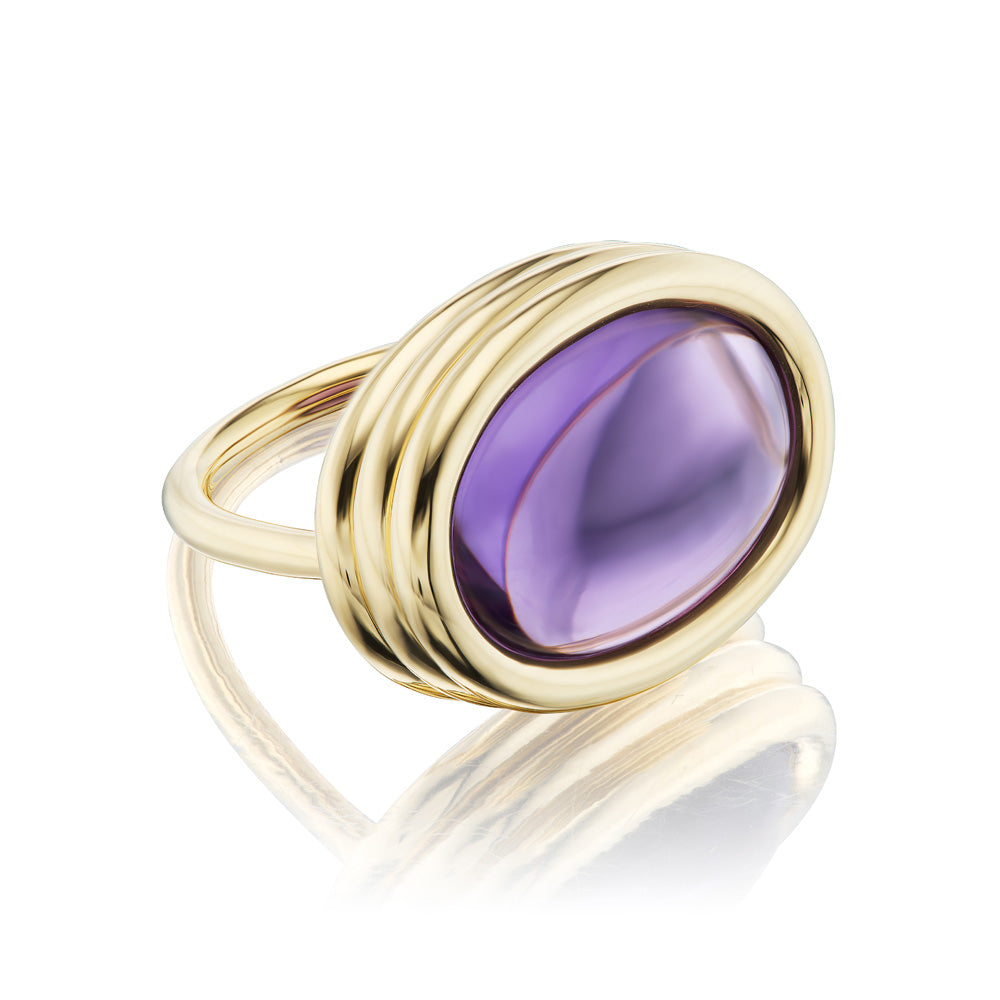 Cabochon Scuba Amethyst Ring